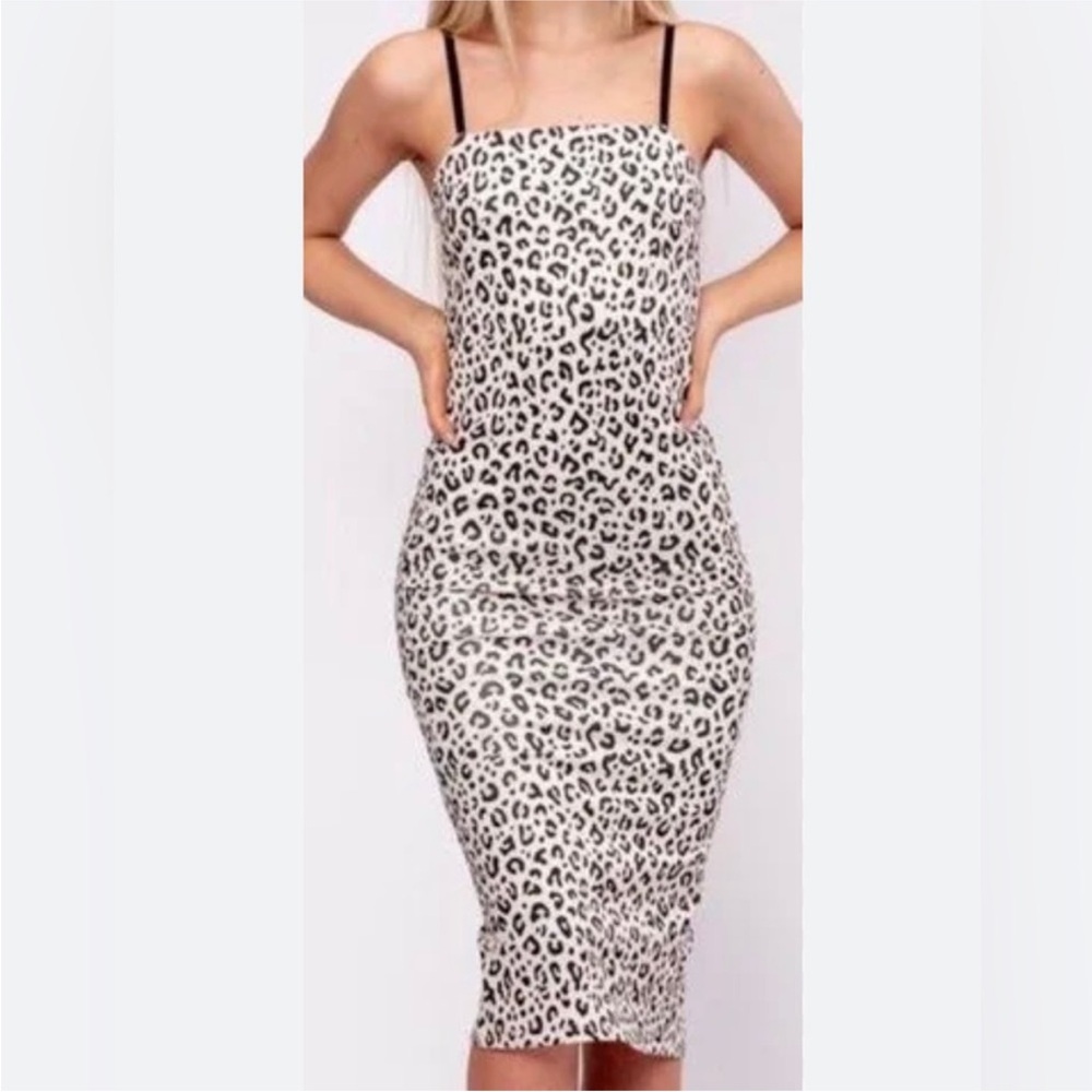 NWT By Egreis Cheetah Print Cocktail Bodycon Slip Dress Revolve Club Party Small